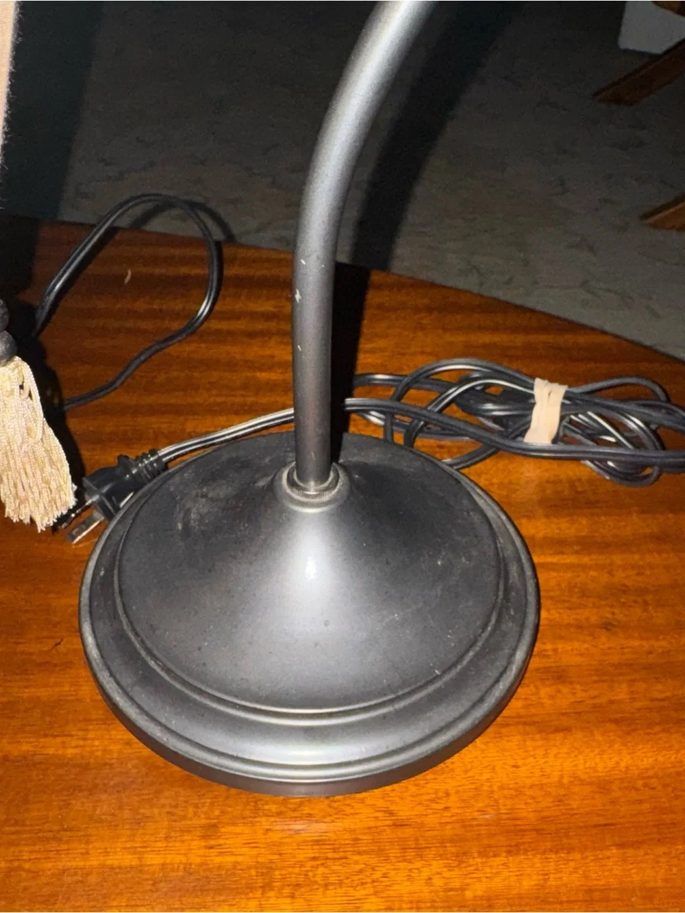2 VTG Pottery Barn Medina Moroccan Bronze Table Lamps Tan Silk Shades Tassels 18